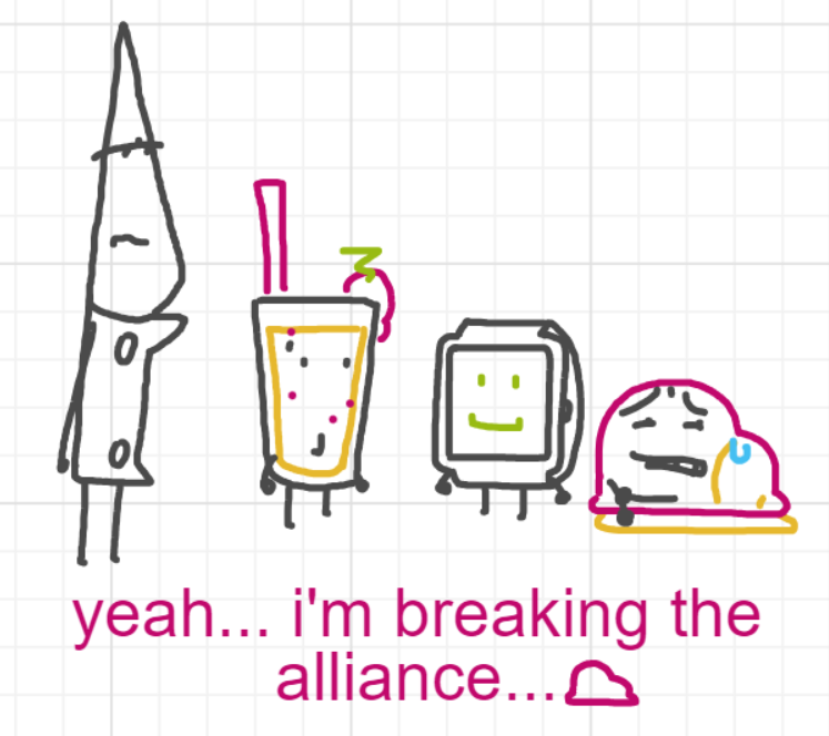 A panel from Ready Oar Knot, episode three of the Board Boards object show by Furretwalk/WalkingFurret.